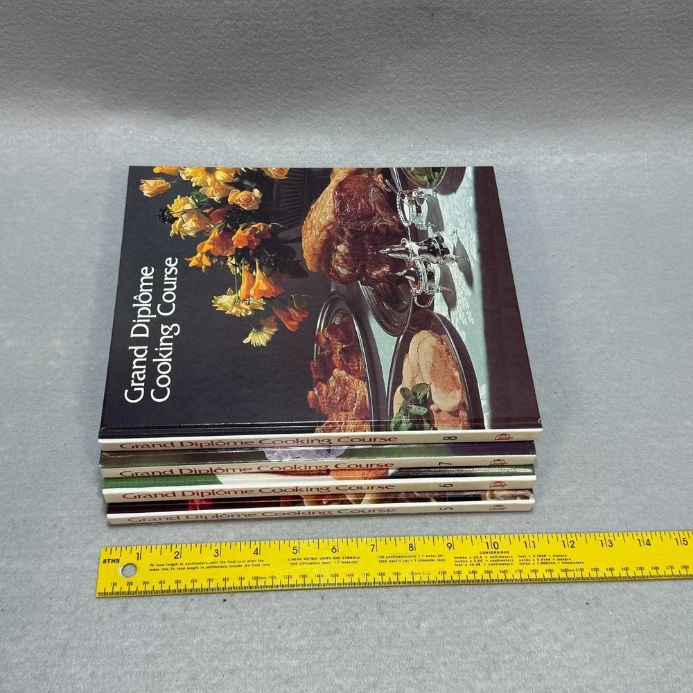 Vintage 1972 Grand Diplôme Cooking Course Vols 5-8 HC Cookbook Gourmet Recipes